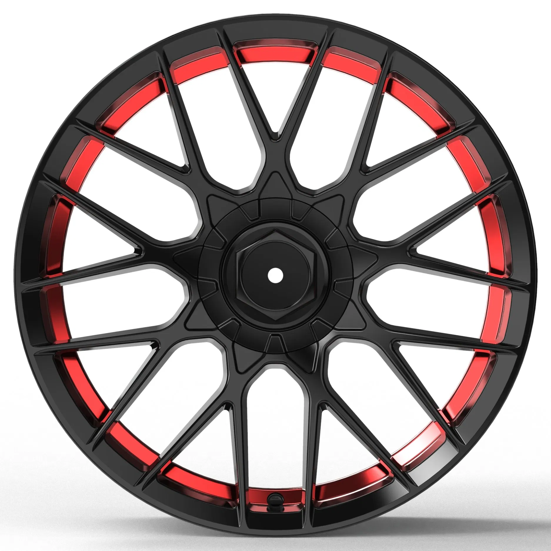 Литые диски Hengder 9006 Black Machine с красной/синей полосой