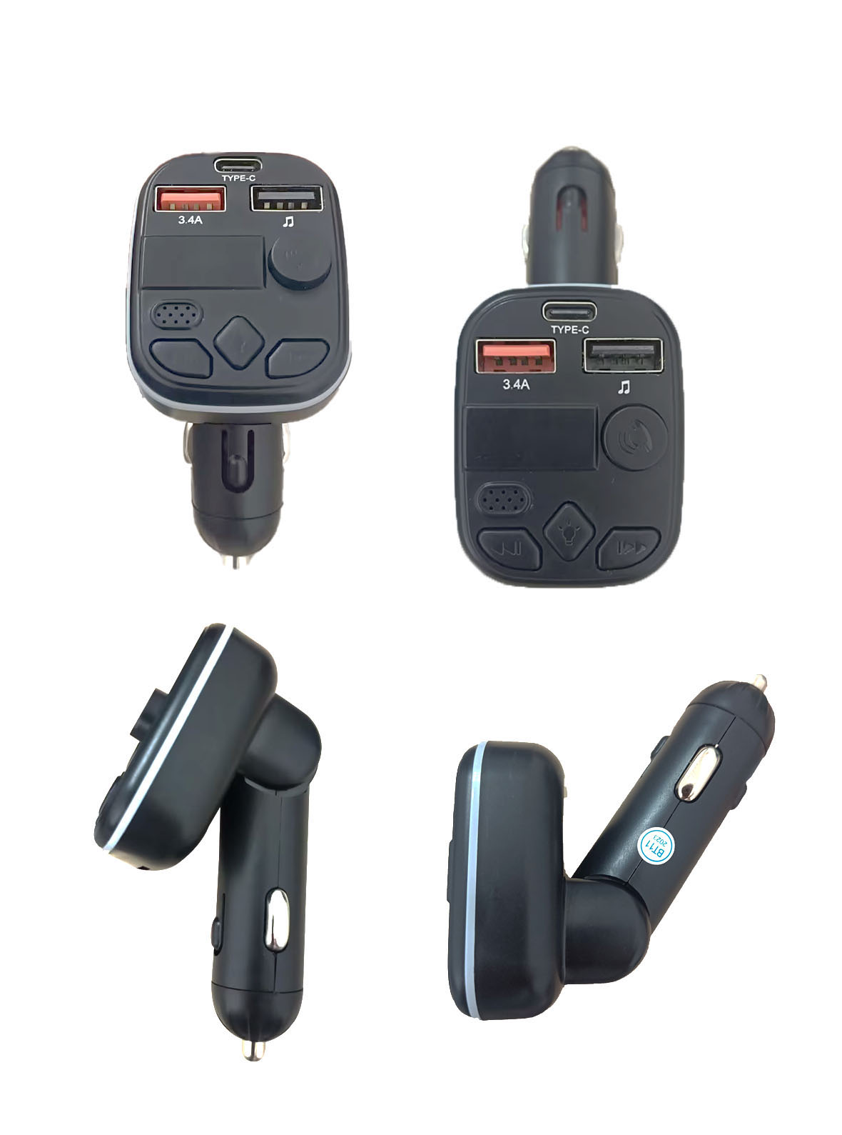 Автомобильный FM-передатчик C4P BT5.3 с MP3 плеером, громкой связью и двойным USB (5V/3A) для быстрой зарядки