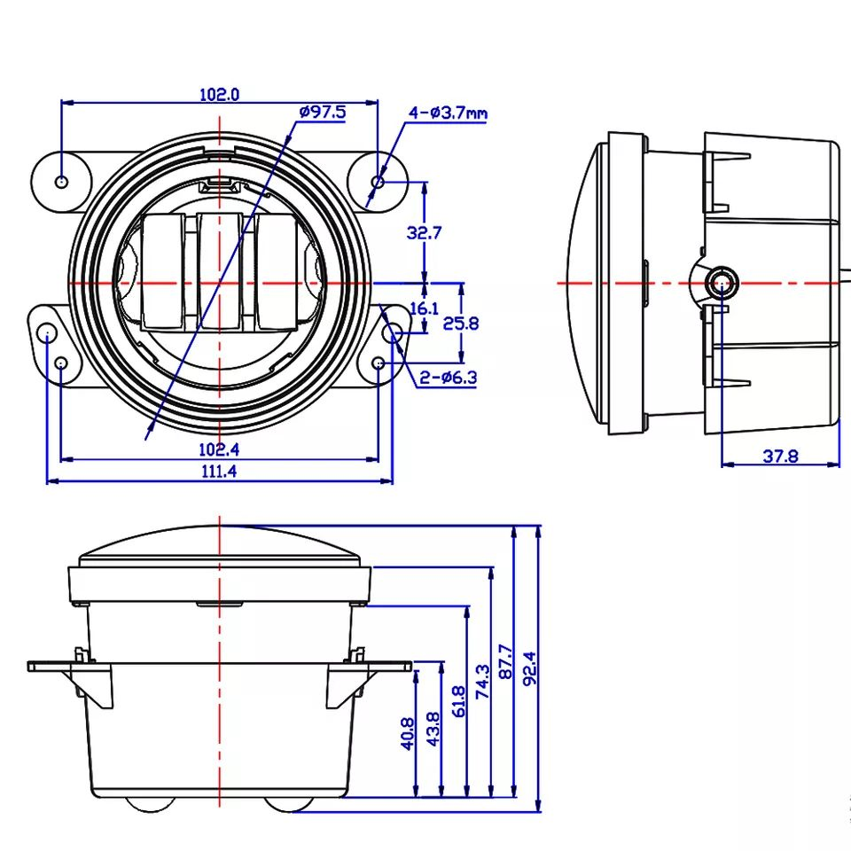 Светодиодная противотуманная фара 4'' с белым ореолом DRL для Jeep Wrangler
