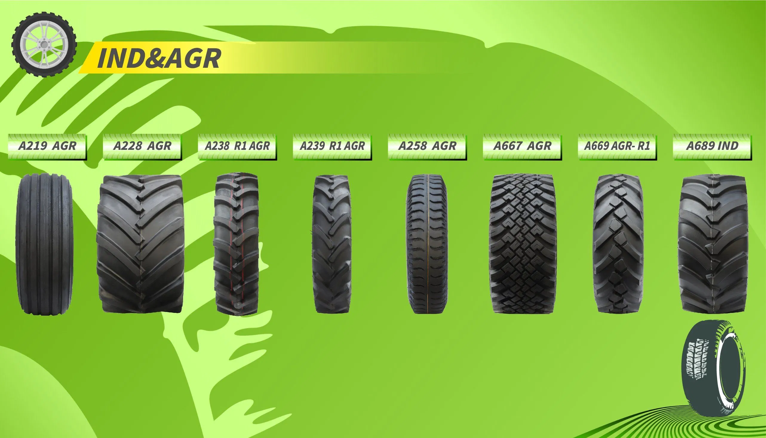 Durable 550/45-22.5 Farm Grass Tires for Harvesting Equipment