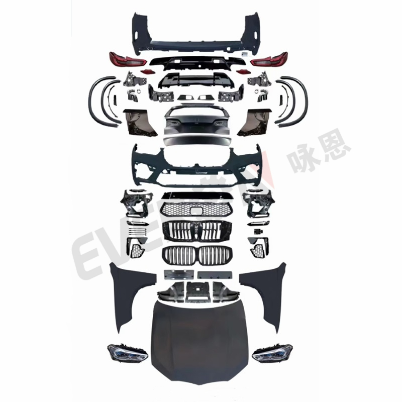 Old to New G05 2022 X5m Style Body Kit with Hood Fenders Trunk Lid Headlights Tail Lights for BMW X5 E70 2009-2013