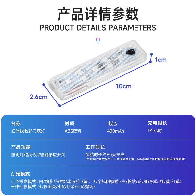 Беспроводная светодиодная лампа для дверей авто с датчиком