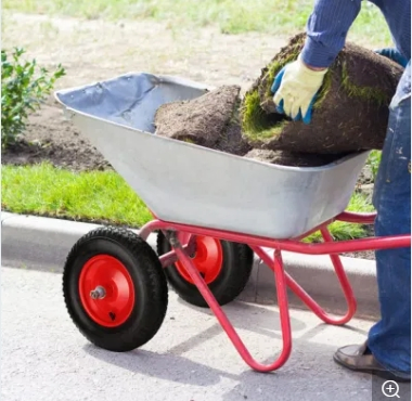 Wheelbarrow Wheel Pneumatic Tyres – Replacement Rubber Wheel with Axle