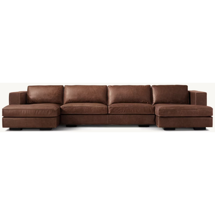 Современная классическая мебель для гостиной из натуральной кожи U-Chaise