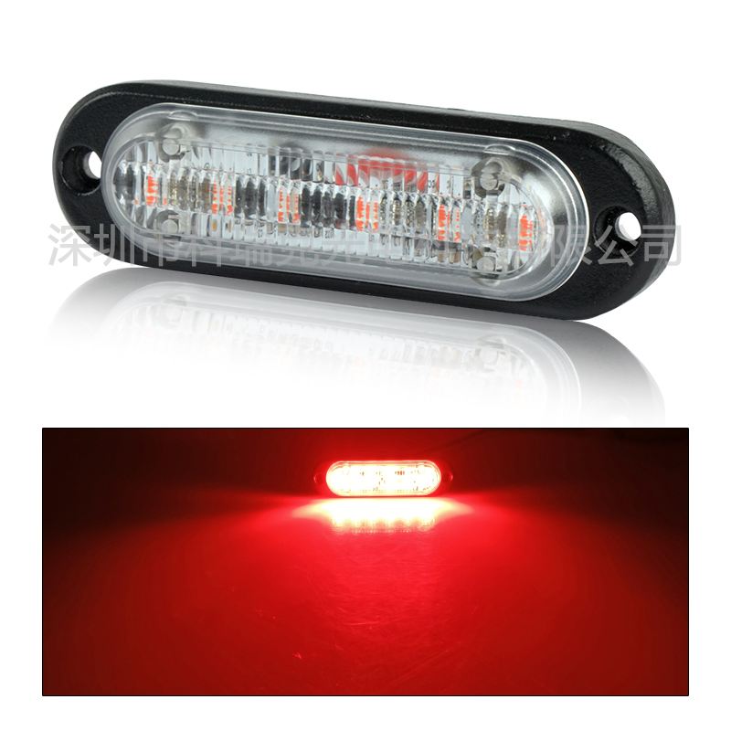 12-30V 4 Inch LED Side Marker Light for Truck Trailer Ship Boat Car Tractor Harvester Reaper Mower Position Indicator Lamp