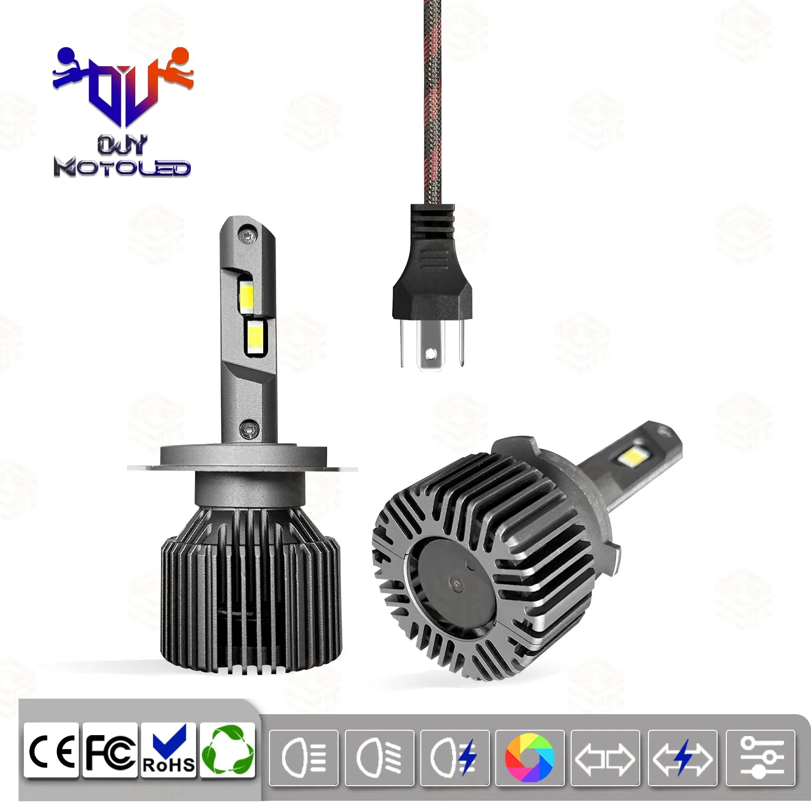 LED Durable Fan Cooled Car Headlights, High-Performance Automotive Parts with Fan Cooling Technology