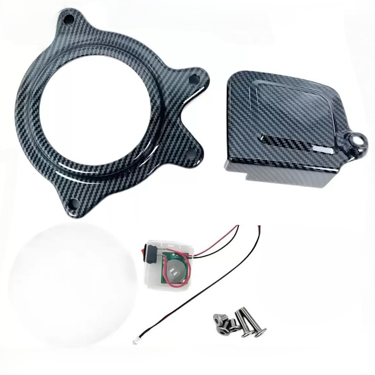 Waterproof Carbon Fiber CVT Cover with LED for YAMAHA Nmax155 Scooter