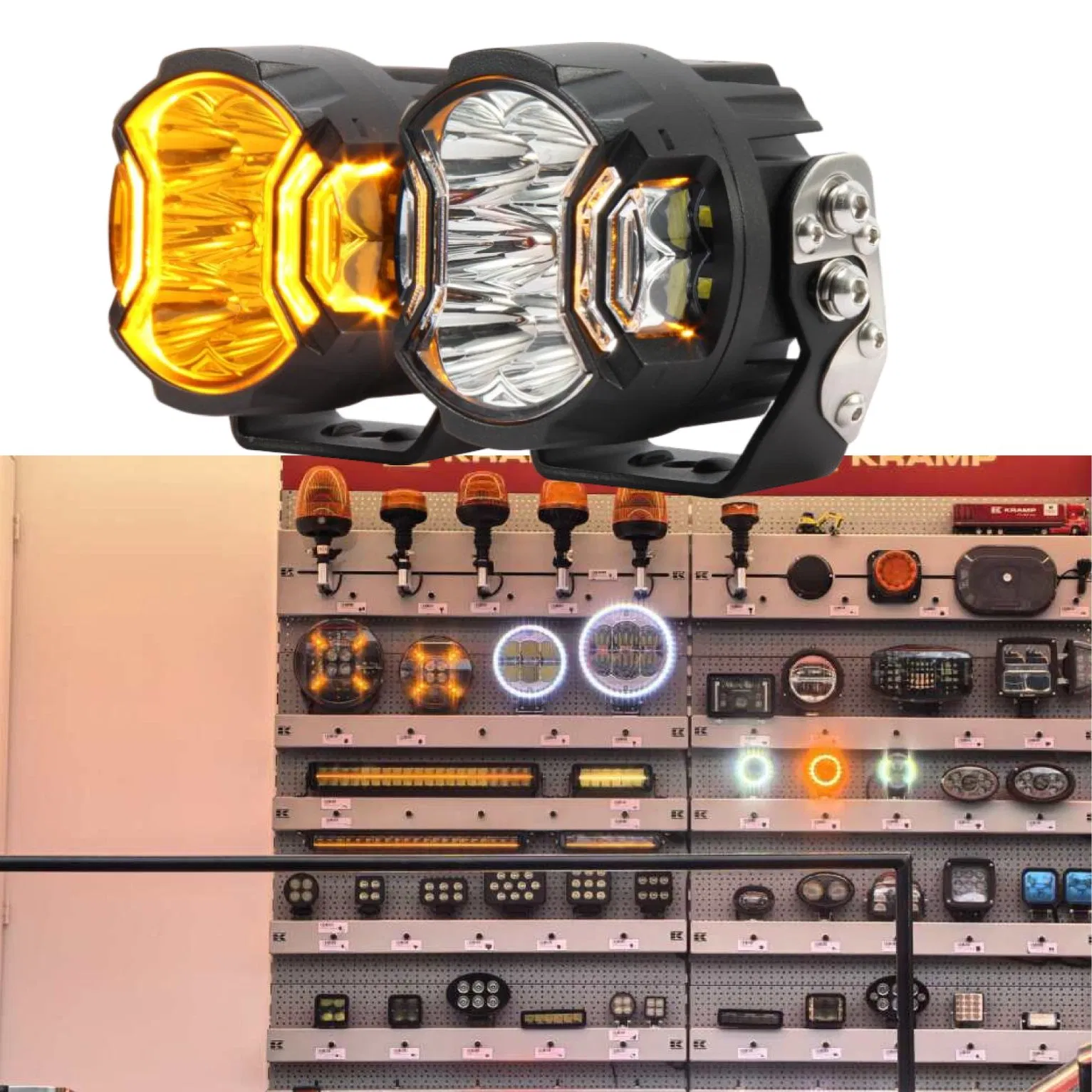 Светодиодные рабочие фары Euro Trailer 27W, 3 дюйма, янтарные