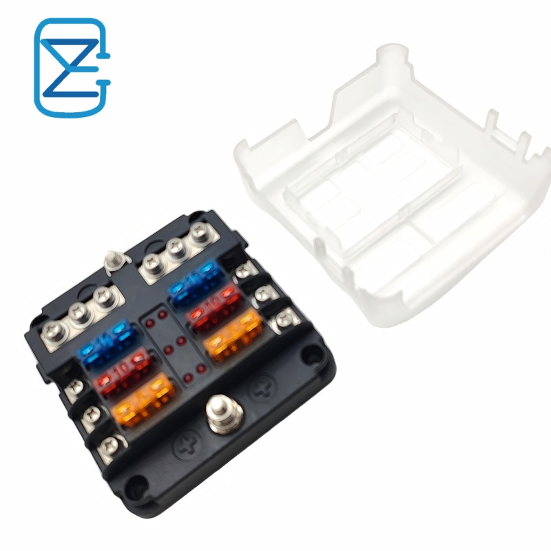 Factory Wholesale 6 Circuit Fuse Box with LED Warning, DC 12V-32V ATO Atc Fuse Block Holder for Automotive Marine