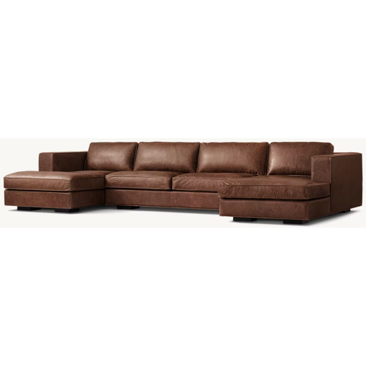 Современная классическая мебель для гостиной из натуральной кожи U-Chaise