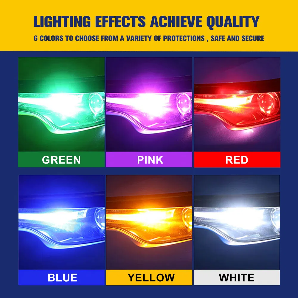 Светодиодная лампа T10 7 цветов для авто, водонепроницаемая