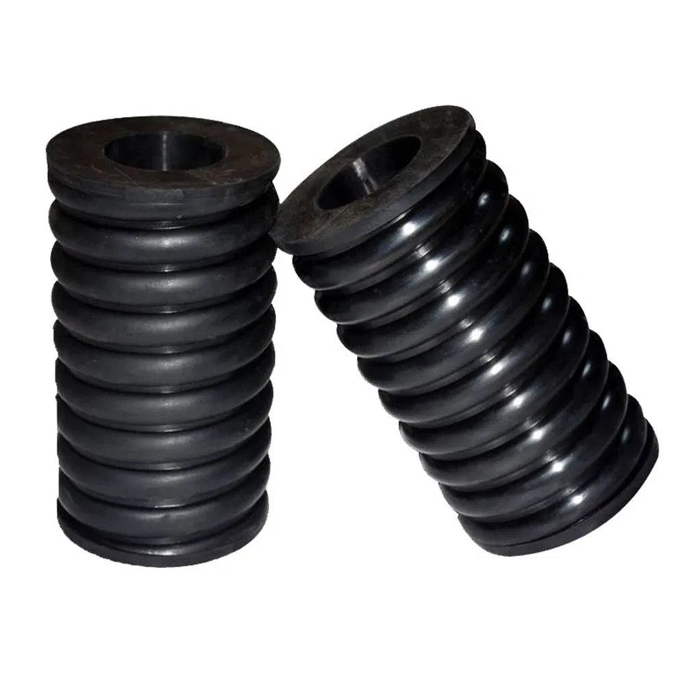 Black Cylinder Low Maintenance Freight Car Applications Rubber Sleeve Spring