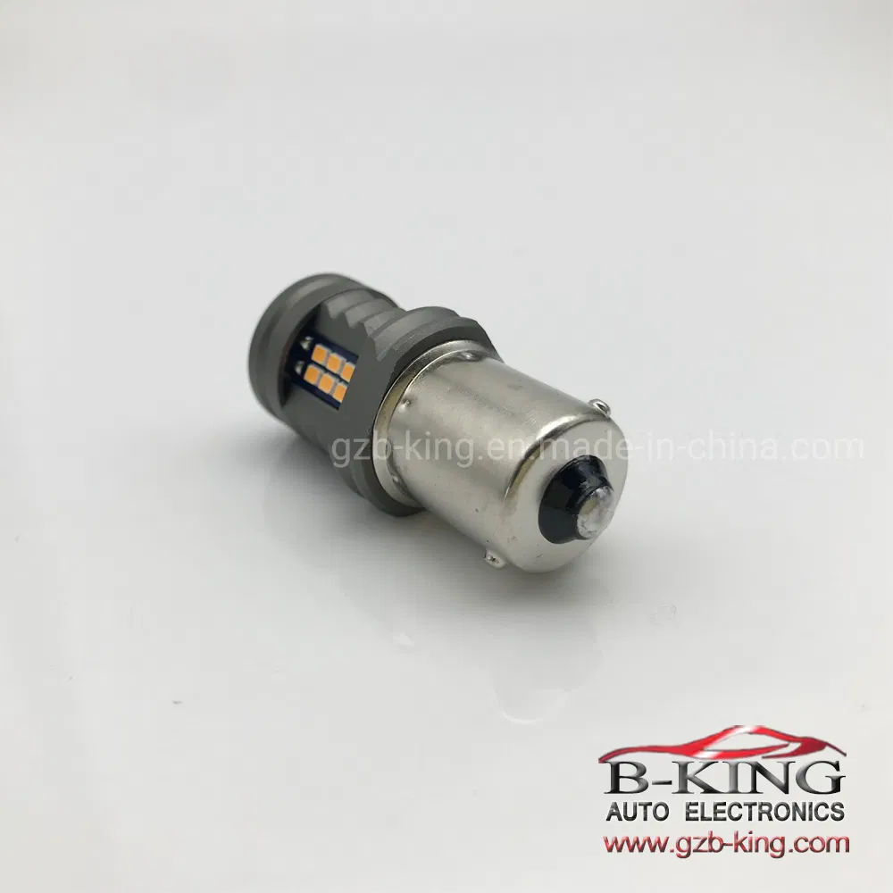 Светодиодная лампа 1156 BA15S для поворотников, янтарная