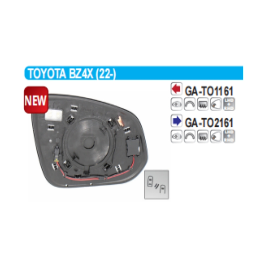 High-Quality Left and Right Heated Mirrors for Toyota Bz4X (2022-later)