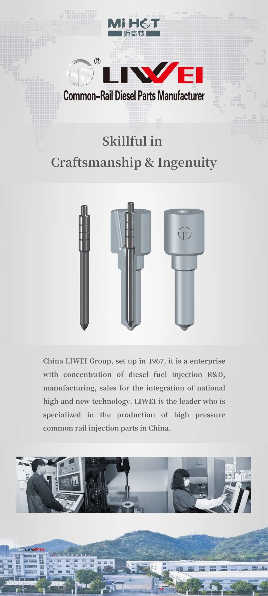 Liwei Fuel Nozzle Dlla153p884 for Common Rail Injector (095000-5800/5801)