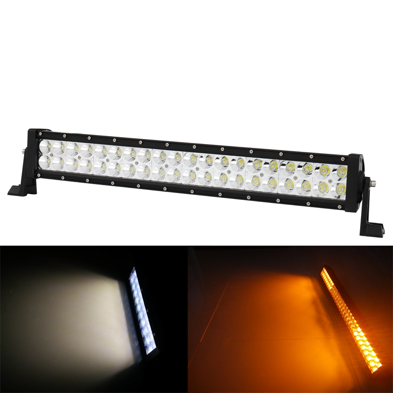 Dual Color Amber/White 120W 21.5" LED Car Light Bar for Offroad 4X4 Truck