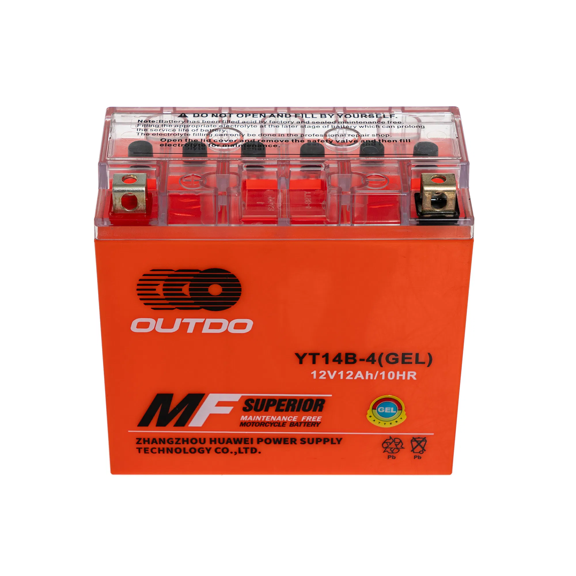 Outdo 12V12ah Yt14b-4 Valve Regulated Gel Maintenance-Free Battery for Motorcycle Battery