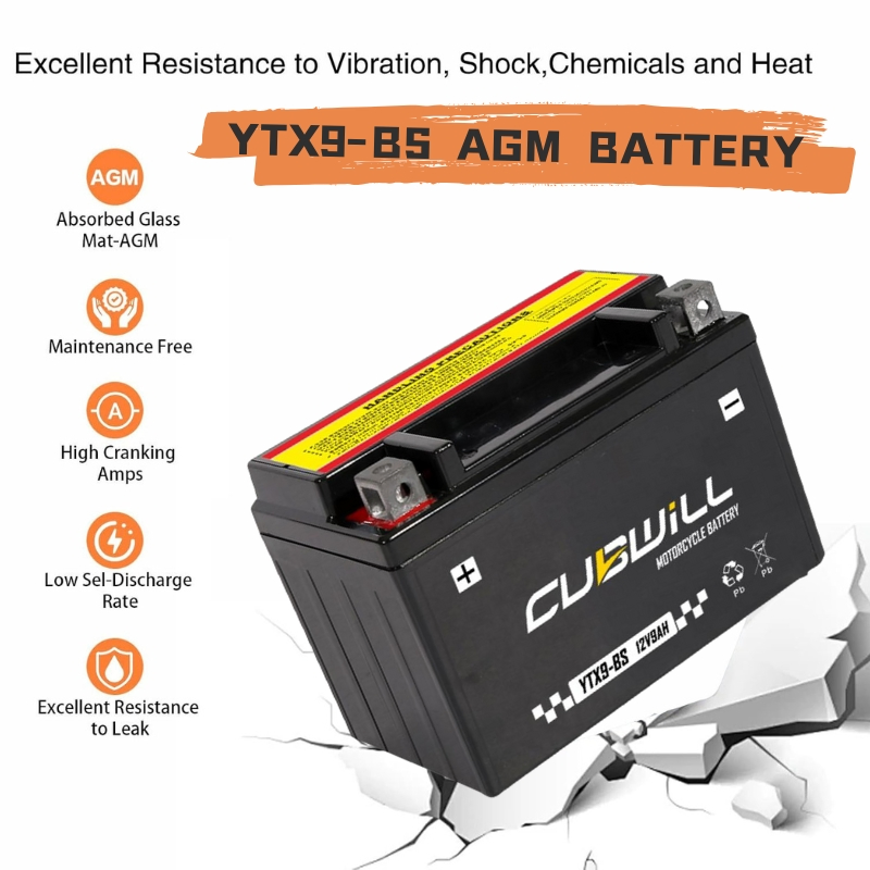 Аккумулятор YTX9-BS 12V 9Ah для мотоцикла