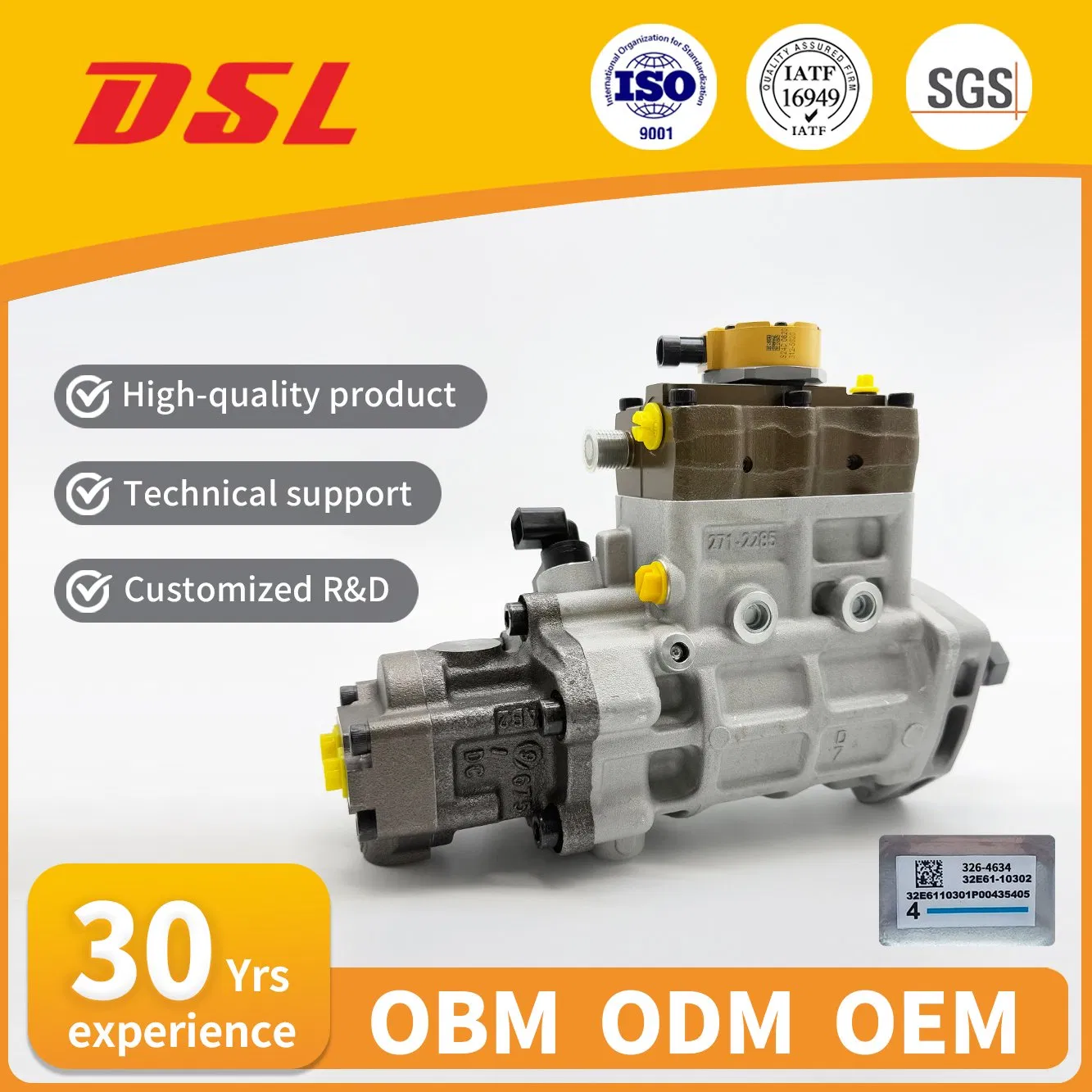 Топливный насос Common Rail 326-4634 для двигателей C4.2/C6.6