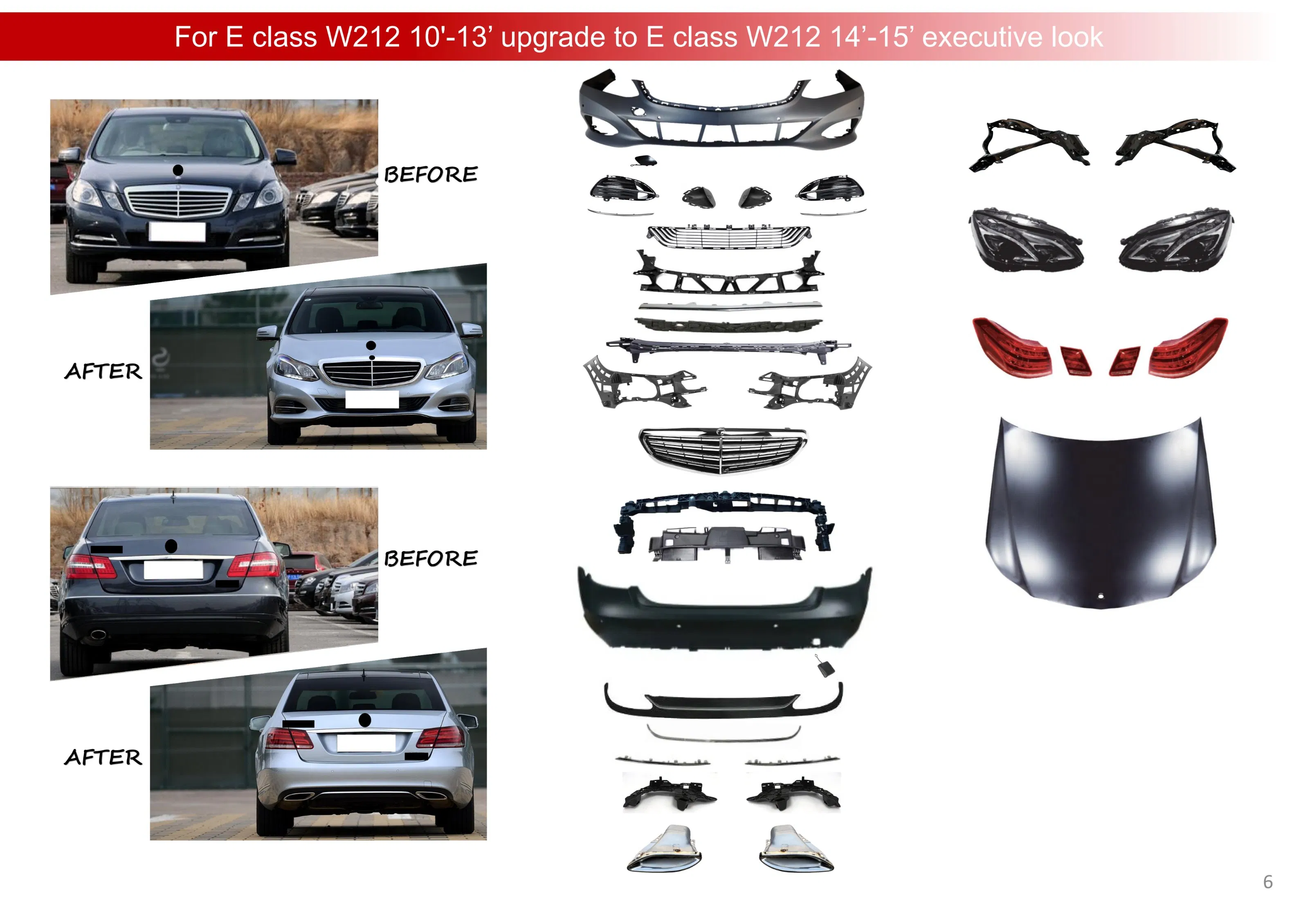 Sport Bumper Body Kit for Gle350 Upgrade to Gle450 167 2021 with Front Grille