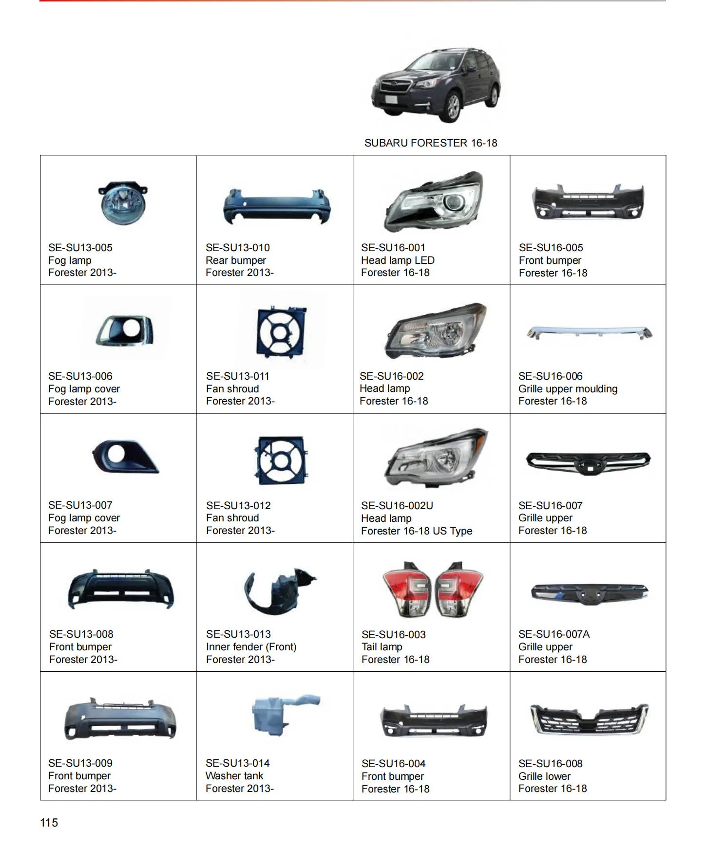 Wholesale Auto Car Spare Parts Car Bumper for 2016 2017 2018 Subaru Forester Front Bumper