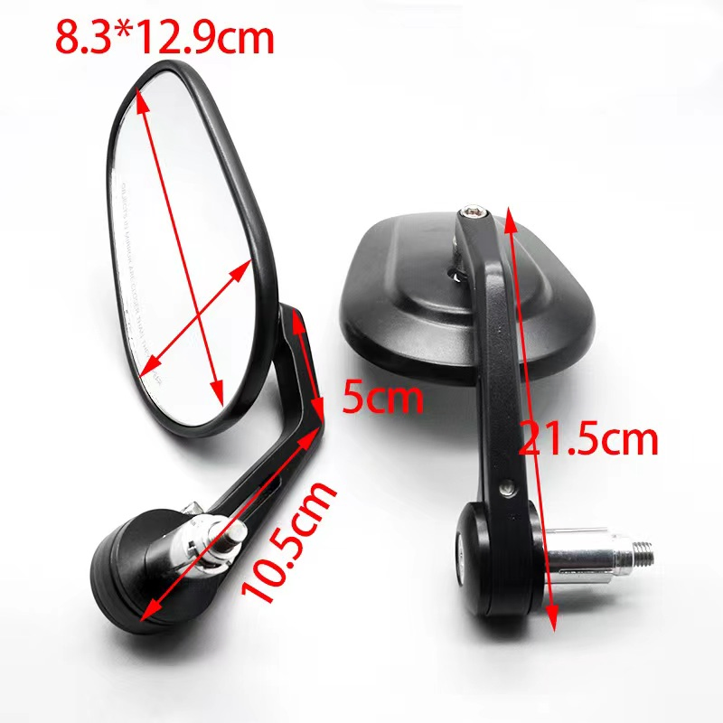 Motorcycle Rearview Mirror CNC Machined Oval Bike Mirrors - Includes Official ECE Certification Papers