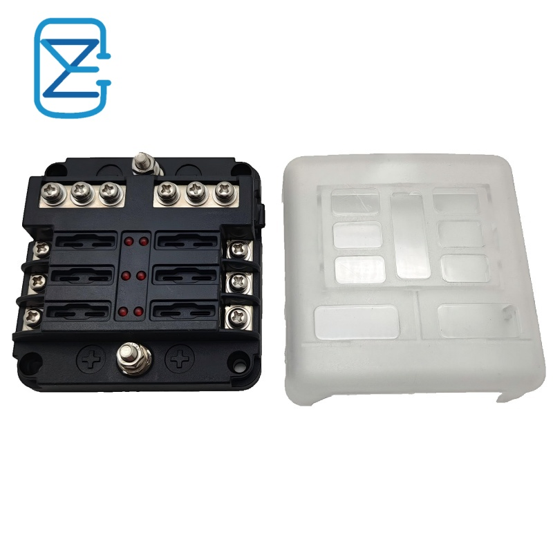 Factory Wholesale 6 Circuit Fuse Box with LED Warning, DC 12V-32V ATO Atc Fuse Block Holder for Automotive Marine