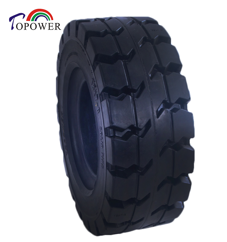 Topower Non Marking Solid Rubber Tyres 18X7-8 21X8-9 23X9-10 27X10-12 28X9-15 for Forklift Genie Jlg Snorkel