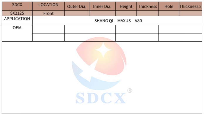 Factory Price Wholesale Noiseless Resolve Auto Part Car Brake Disc Sx2125 for Shang Qi Maxus V80 Front