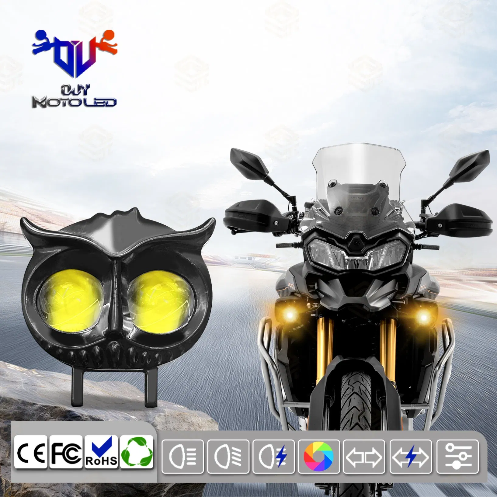Универсальные светодиодные фары для мотоцикла с автовыключением