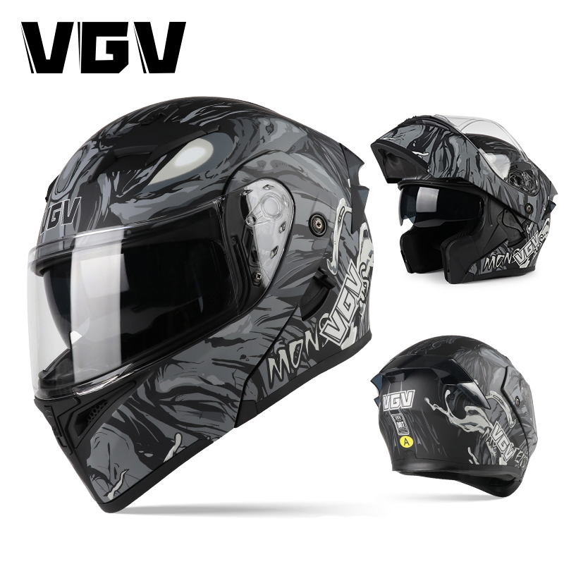 Детский мотошлем Vgv 91 Flip-up с быстрым замком