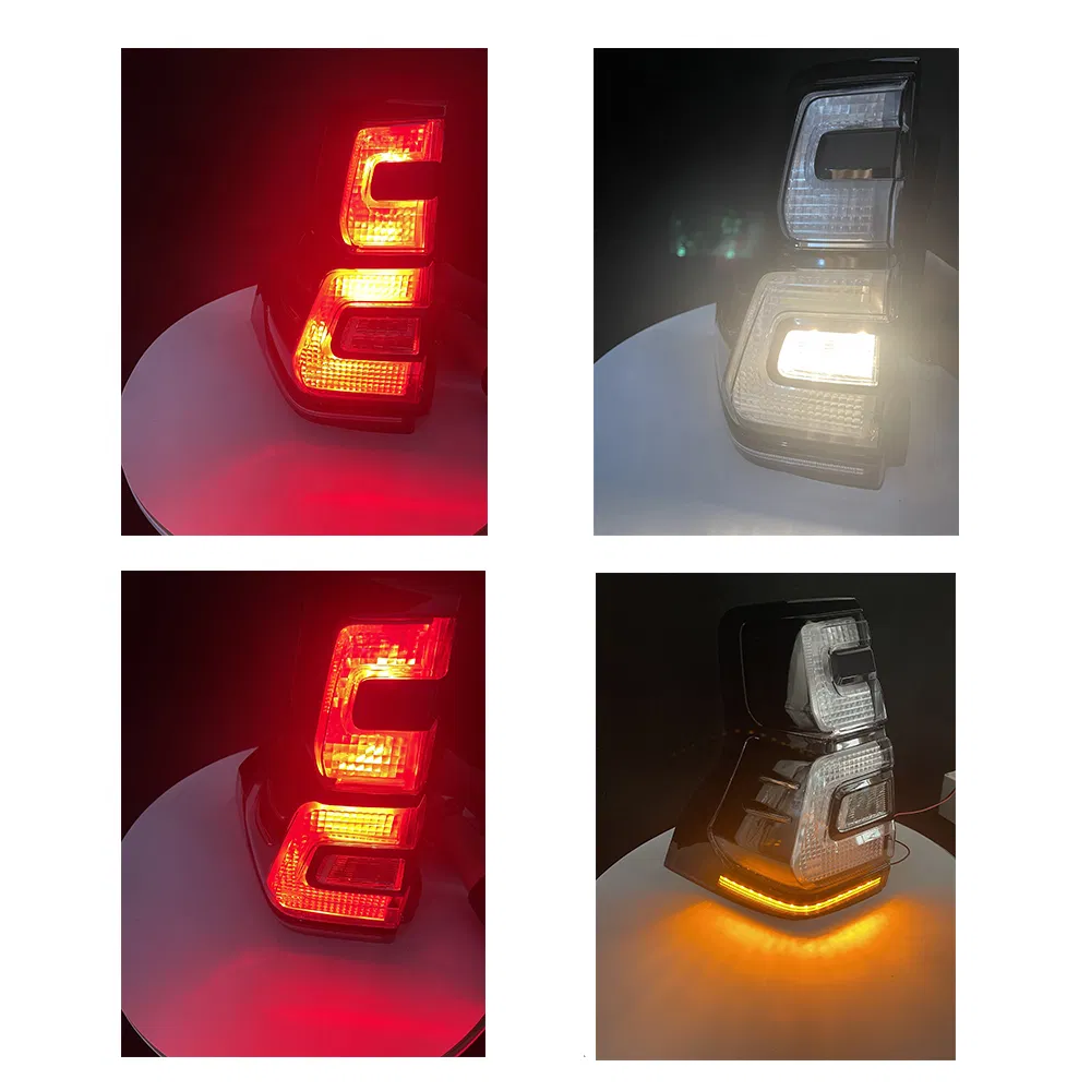 Car LED Taillights Flow Light Steering Brake Lamp Smoky for Toyota Prado Fj150