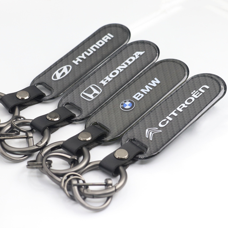 Multifunction Motorcycle Carbon Fiber Metal Keychain Pendant Accessories