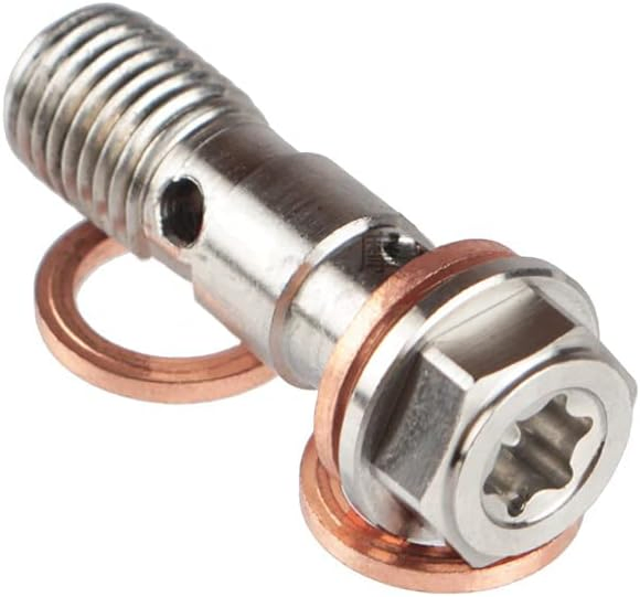 Universal Hydraulic Racing Brake Hose Line End Fitting Adapter M10X1 1.25 Stainless Steel 10mm Copper Washers Metric Thread Hollow Double Single Banjo Eye Bolt