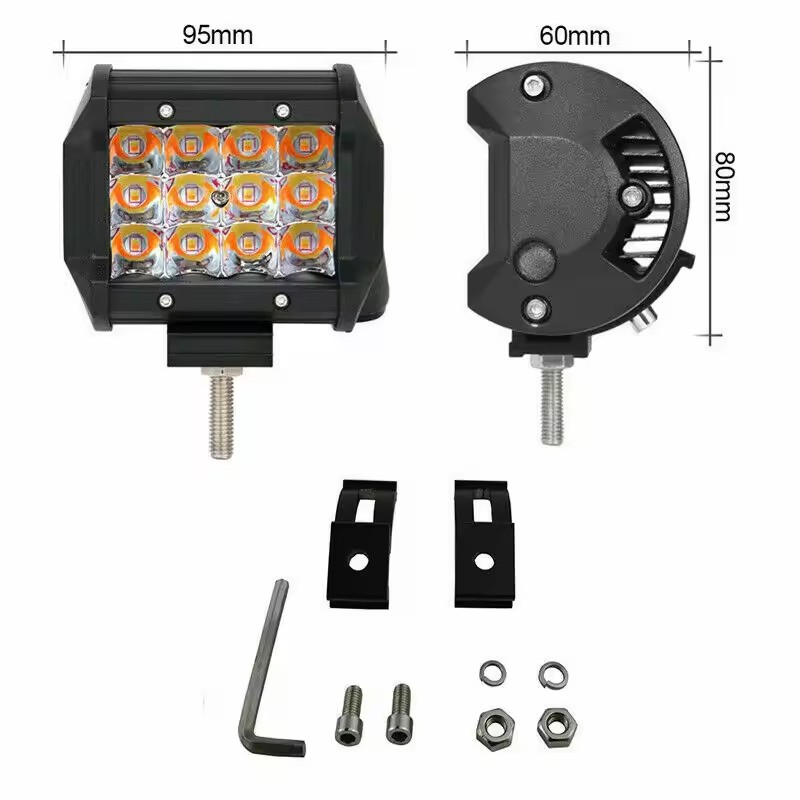 Car Light Triple Row 3030 LED Work Light Bar 4"5"7"9"22"32"42" Two-Color Strobe for Cars off-Road Trucks Auto Exterior Lighting Auto Lamp LED Work Lamp