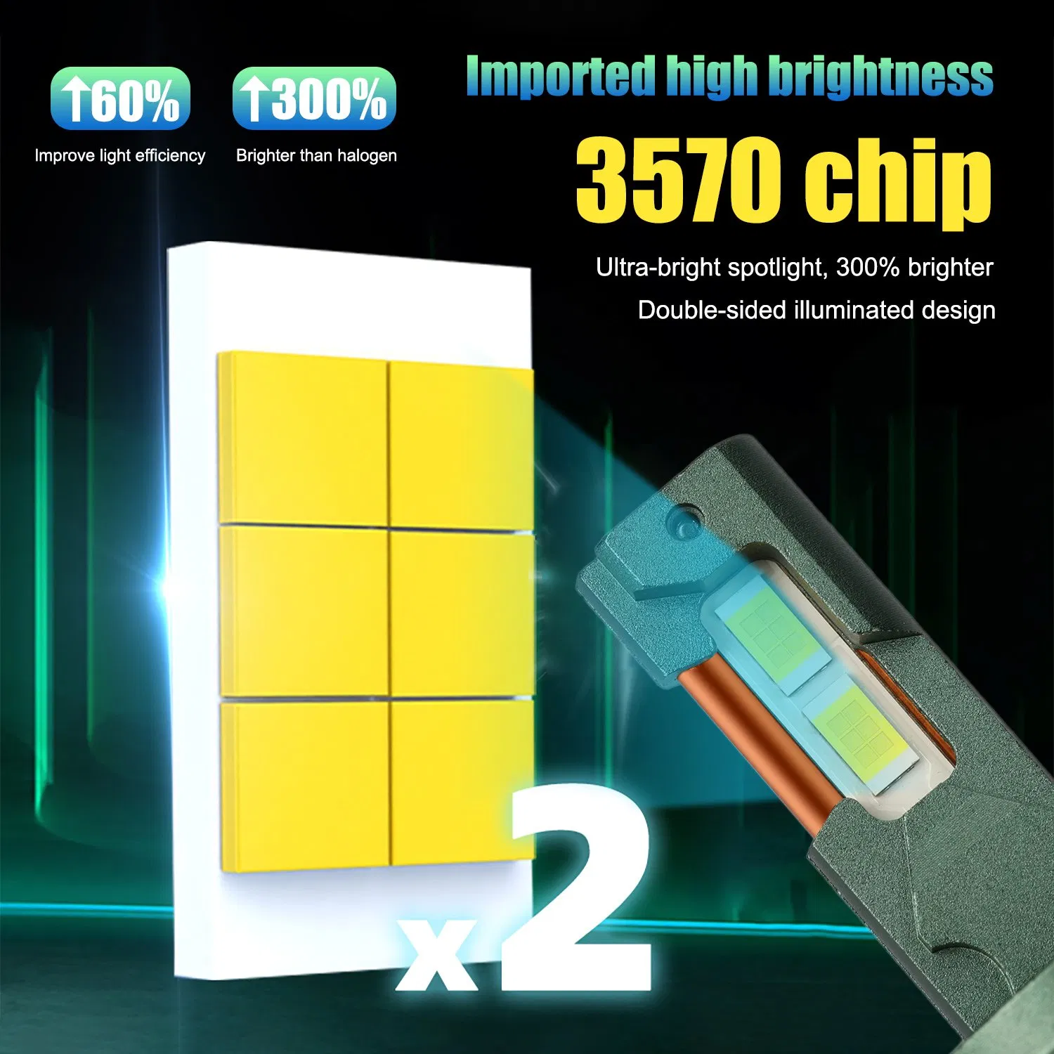 LED-лампа головного света 90W 880 9006 H3 H7 H11 H4