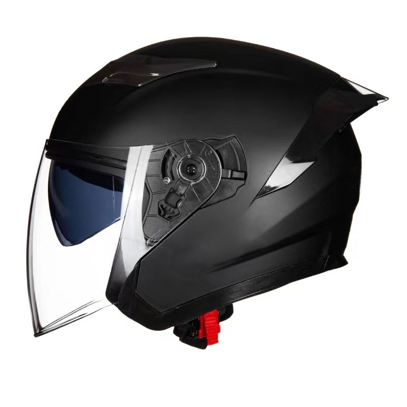 DOT Open Face Motorcycle Helmet Dual Visor with Washable Liner