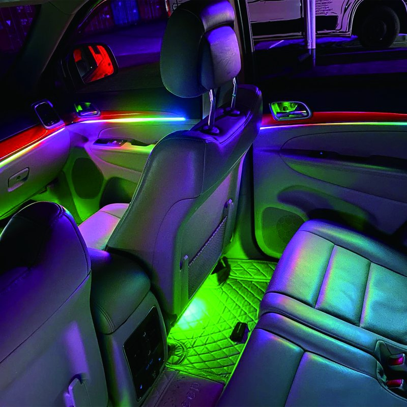 RGB LED лента для авто, 64 цвета, 12В