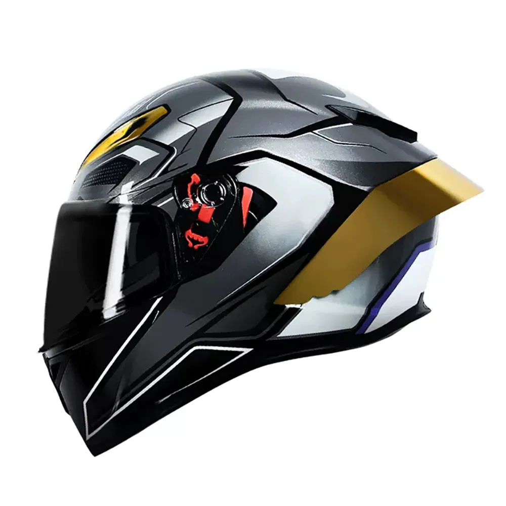 Мотошлем DOT полнолицевой с Bluetooth для взрослых