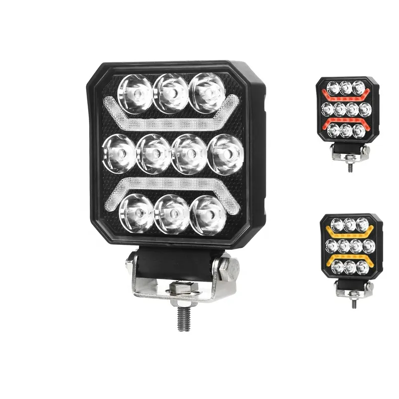 10 Inch 45W off Road 12 LED Work Driving Light Position DRL Spotlights Car Accessories Aluminum 9-80V for Car Truck SUV Atu UTV