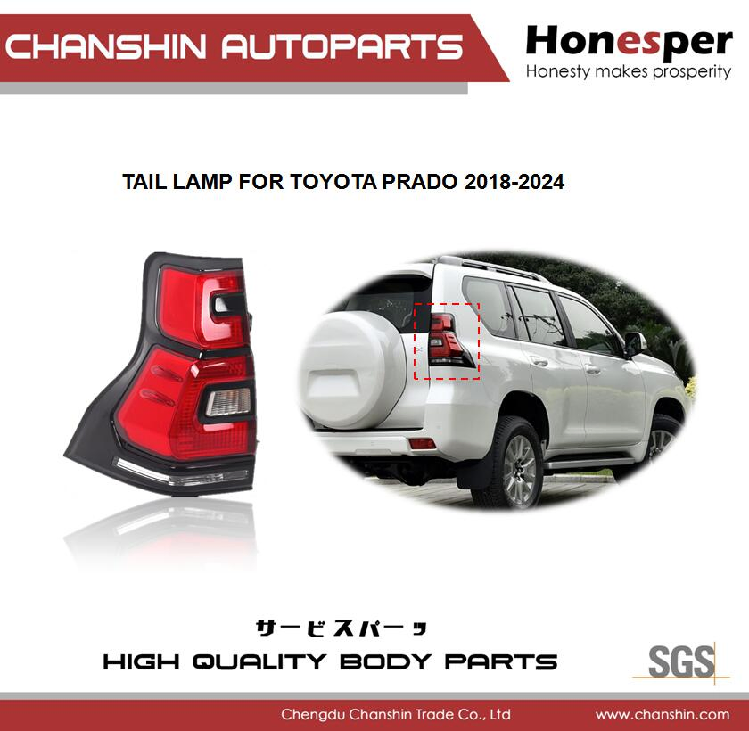 Wholesale Car Spare Parts Auto-Parts Car Accessories LED Back Light Tail Lamp Tail Lamp Taillight for Toyota Land Cruiser Prado 2018-2024