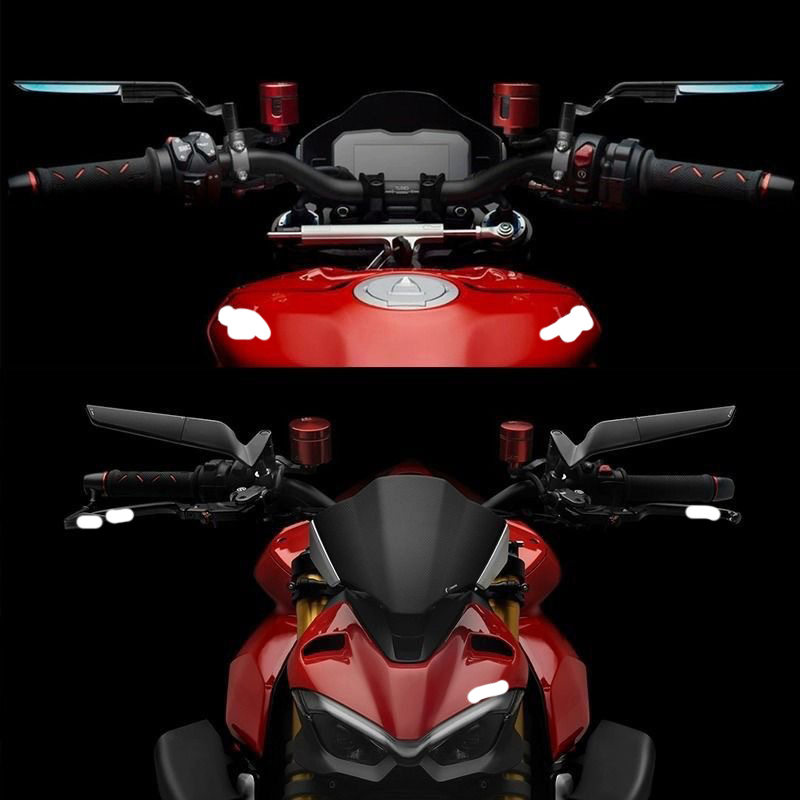 Aluminum Alloy Universal Multi-Angle Adjustable Aerodynamic Wing Mirrors for Motorcycles Square Blade Rearview Side Mirrors