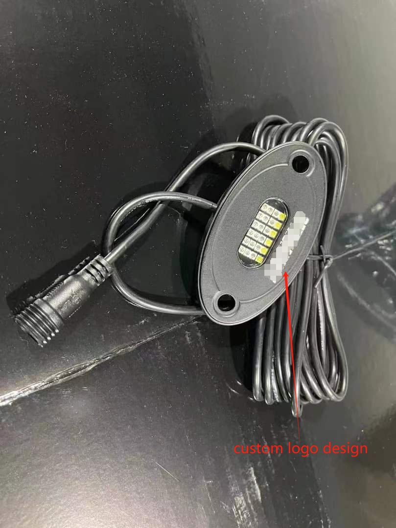 Logo Custom 24W RGBW/White Color Bluetooth Controller Auto LED Underglow Rock Lights