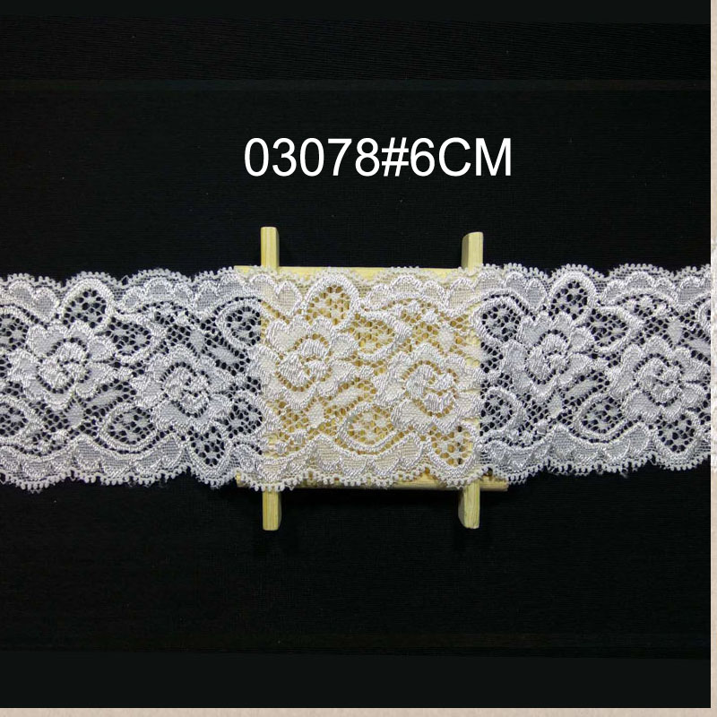 6.8 cm Elastic Stretch Flower Narrow Lace Trim