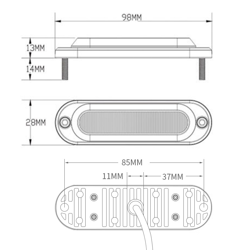 12-30V LED Side Marker for Truck Harvester Tractor, Car Trailer Position Lamp Rear Signal Light Factory