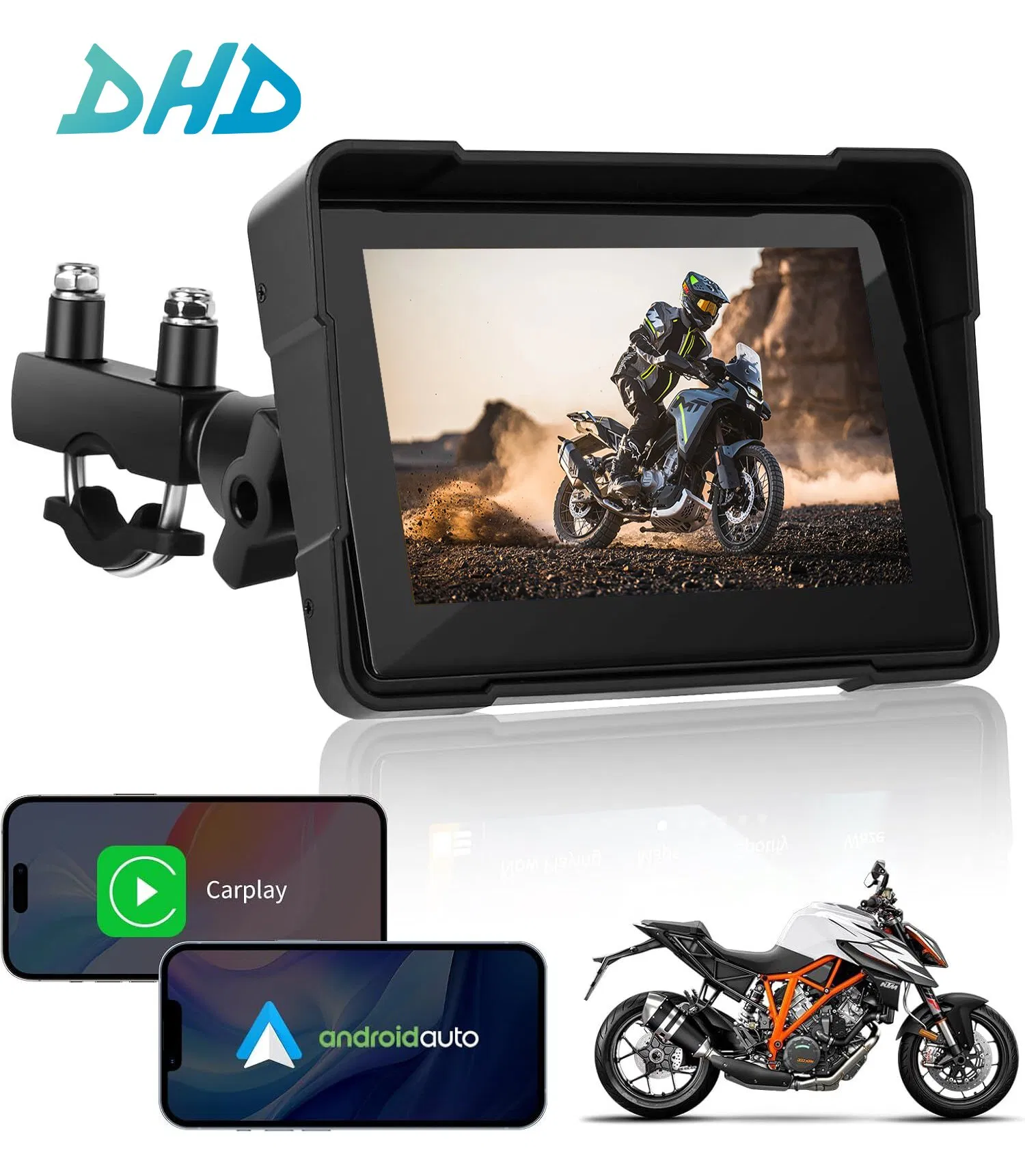 5-дюймовый GPS-навигатор для мотоцикла с CarPlay и камерами