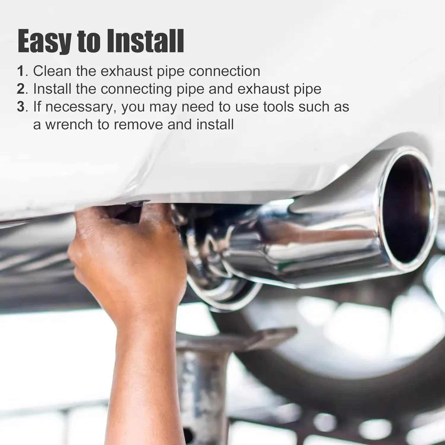 Колено выхлопной трубы 90° 4 дюйма из нержавеющей стали