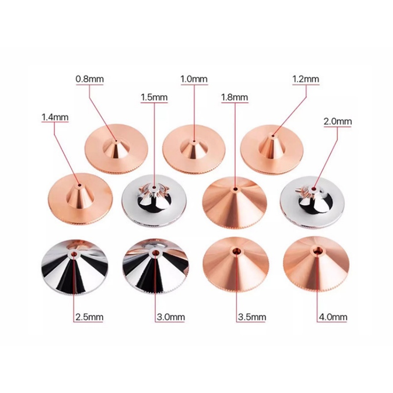 Fiber Laser Nozzle CNC Laser Nozzle Original Double Layer Laser Copper Nozzle for High Power Laser Cutting Head 0.8 mm to 5mm
