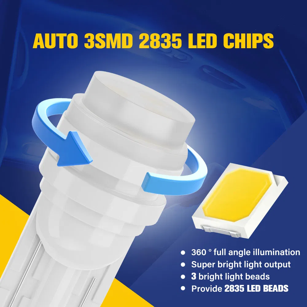 Светодиодная лампа T10 7 цветов для авто, водонепроницаемая