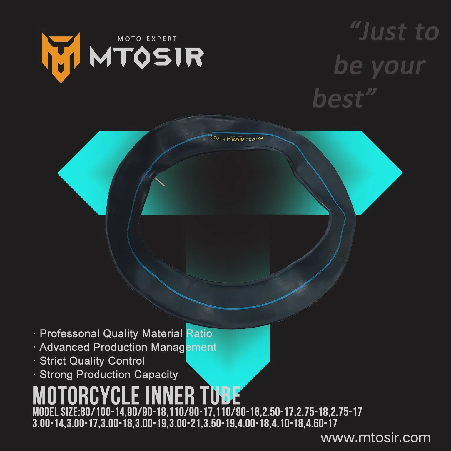 Камера 3.00-17 для мотоцикла из натурального каучука